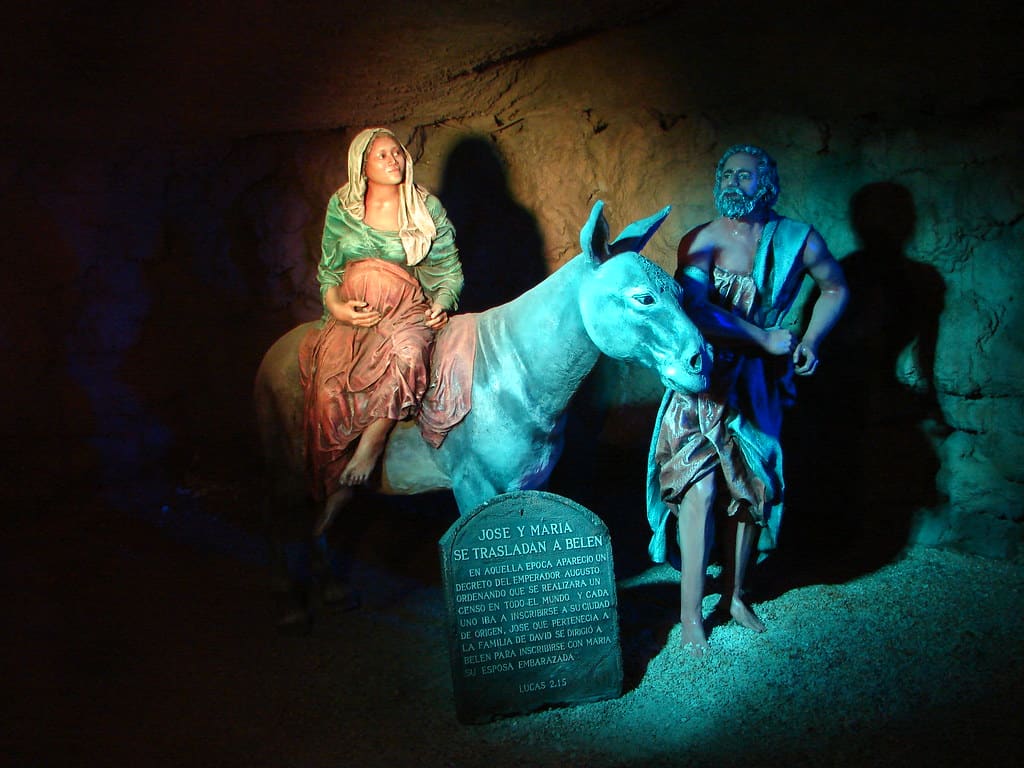 Maria e José a caminho de Belém